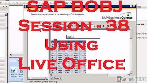Using Live Office - Last Session - SAP Business Objects Tutorial (BOBJ) 4.0 - Session - 38