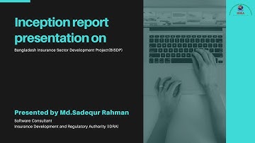 Inception Report Presentation on BISDP for IDRA