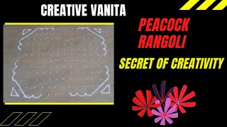 Peacock Dots Rangoli Peacock Easy Rangoli Design 14 Lines With 14 Dots Each