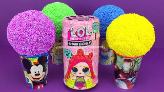 Play Foam in Surprise Cups | Surprise Toys LOL Hair Goals, Super Wings, Kinder Joy, Chupa Chups
