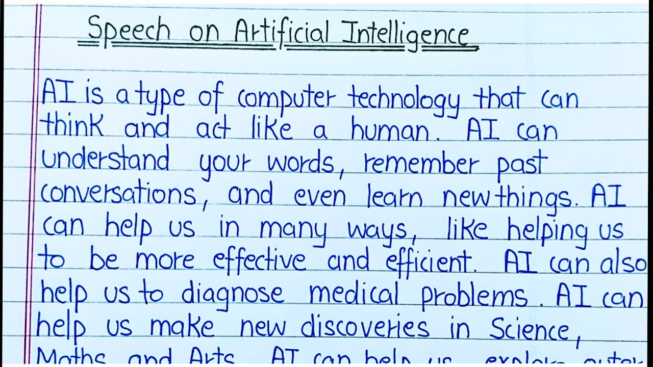 written speech on artificial intelligence