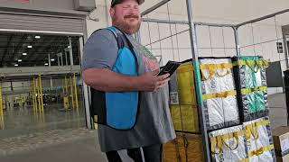 Amazon flex how we go into the wearhouse drive up our packages opps had a problem it happens