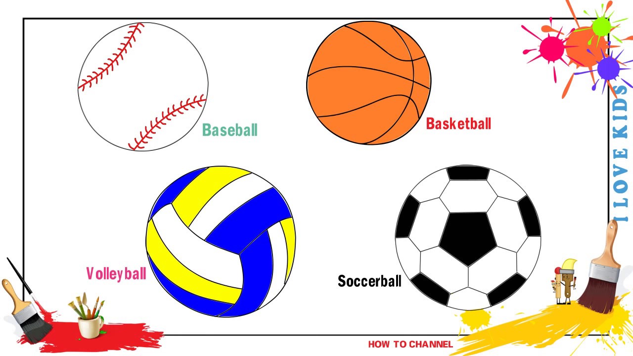 How To Draw Balls Easy Simple Step By Step For Kids Youtube