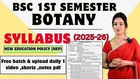 Bsc 1st semester botany syllabus 2025 - 2026,knowledge adda bsc 1st semester botany 