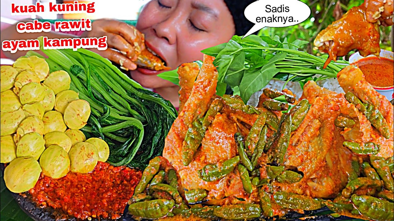 SADIS 🤤KUAH KUNING CABE RAWIT AYAM KAMPUNG,LALAPAN JENGKOL MUDA‼️