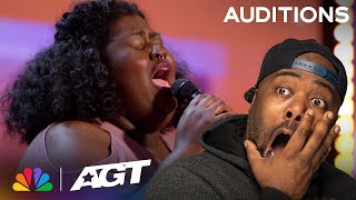 Lachuné Small town singer STUNS the judges with Yellow by Coldplay  Auditions | AGT 2023