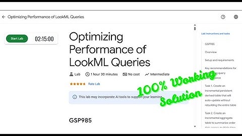 Optimizing Performance of LookML Queries | #GSP985 | #qwiklabs | #arcade #googlecloudskillsboost
