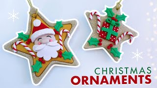 How To Make CHRISTMAS TREE ORNAMENTS Easy Polymer Clay Tutorial | SANTA & CHRISTMAS PRESENT