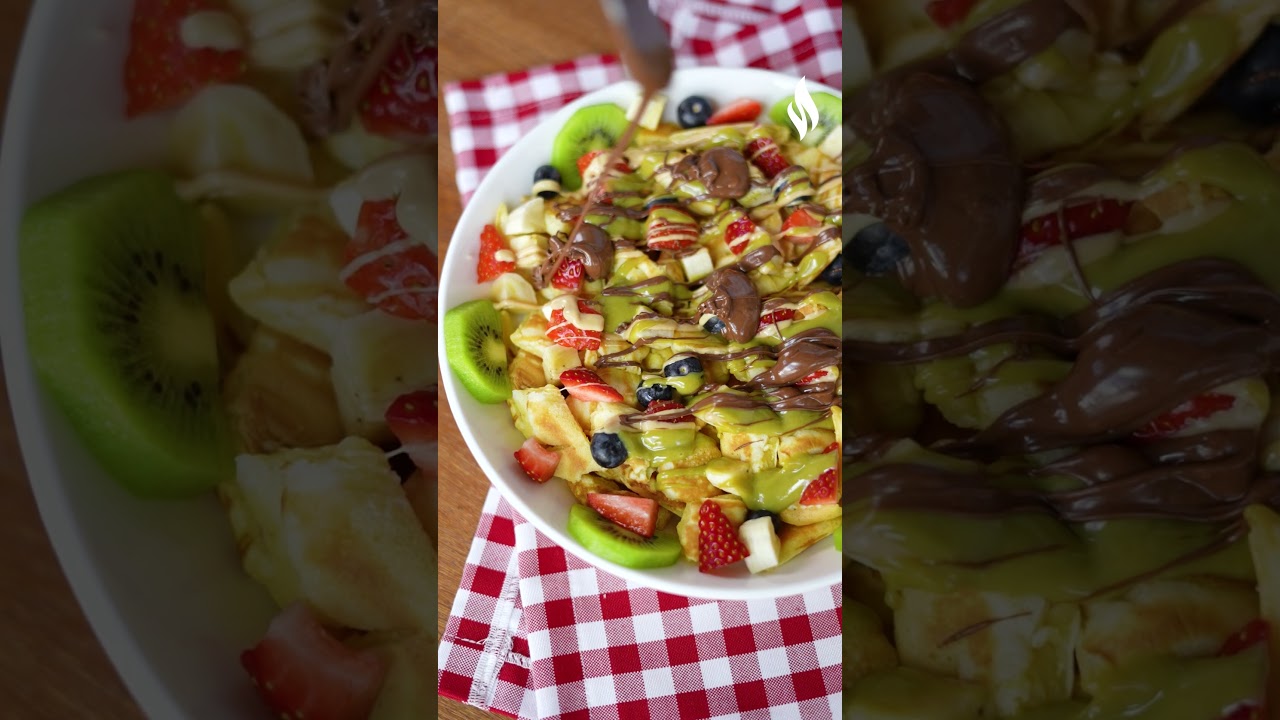 Dağınık Waffle Tarifi 😋 Nefis Yemek Tarifleri #shorts #nefisyemektarifleri