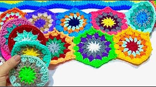  UNETE A ESTE RETO  UNION DE HEXAGONOS PARA MANTAS   con Sobrantes  Paso #2