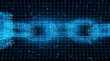 Blockchain Network Security Concept Binary Particle Side View 4K Moving Wallpaper Background