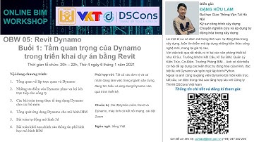 Online BIM Workshop 05: Revit Dynamo - Buổi 1: Tầm quan trọng của Dynamo triển khai dự án bằng Revit