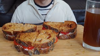 CRUNCHY TOMATO SANDWICHES🥪 ASMR EATING SOUNDS MUKBANG