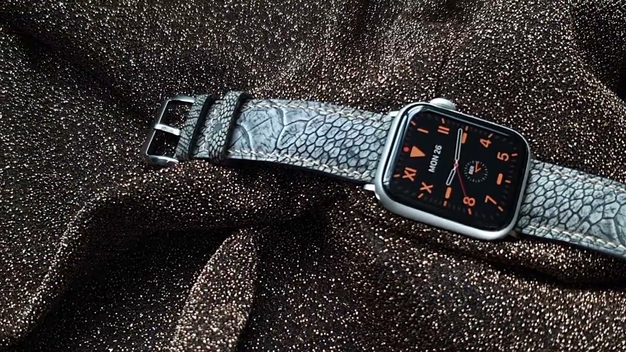 Apple Watch Band from Ostrich Leather- Handmade Apple Watch Band