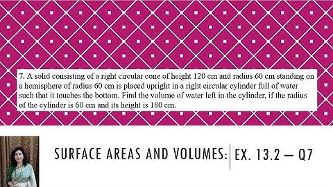 SURFACE AREAS AND VOLUMES: CLASS X-Ex13.2-Q7.A solid consisting of a right circular cone of height..