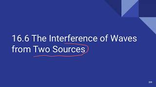 16.6 - Interference of Waves from Two Sources