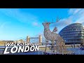 LONDON Walk 🇬🇧 - St Katharine Docks Marina ⛴⚓️ and Tower Bridge 🌉 from London Bridge Station 🚇