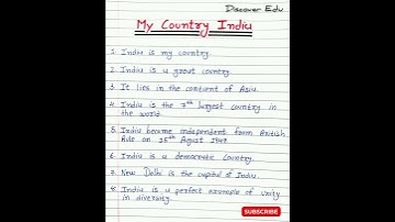 Thumbnail of My Country India 10 Line essay in english || about india 10 line #shorts