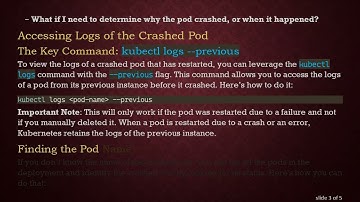How to View Logs of a Crash Pod in a Kubernetes Deployment