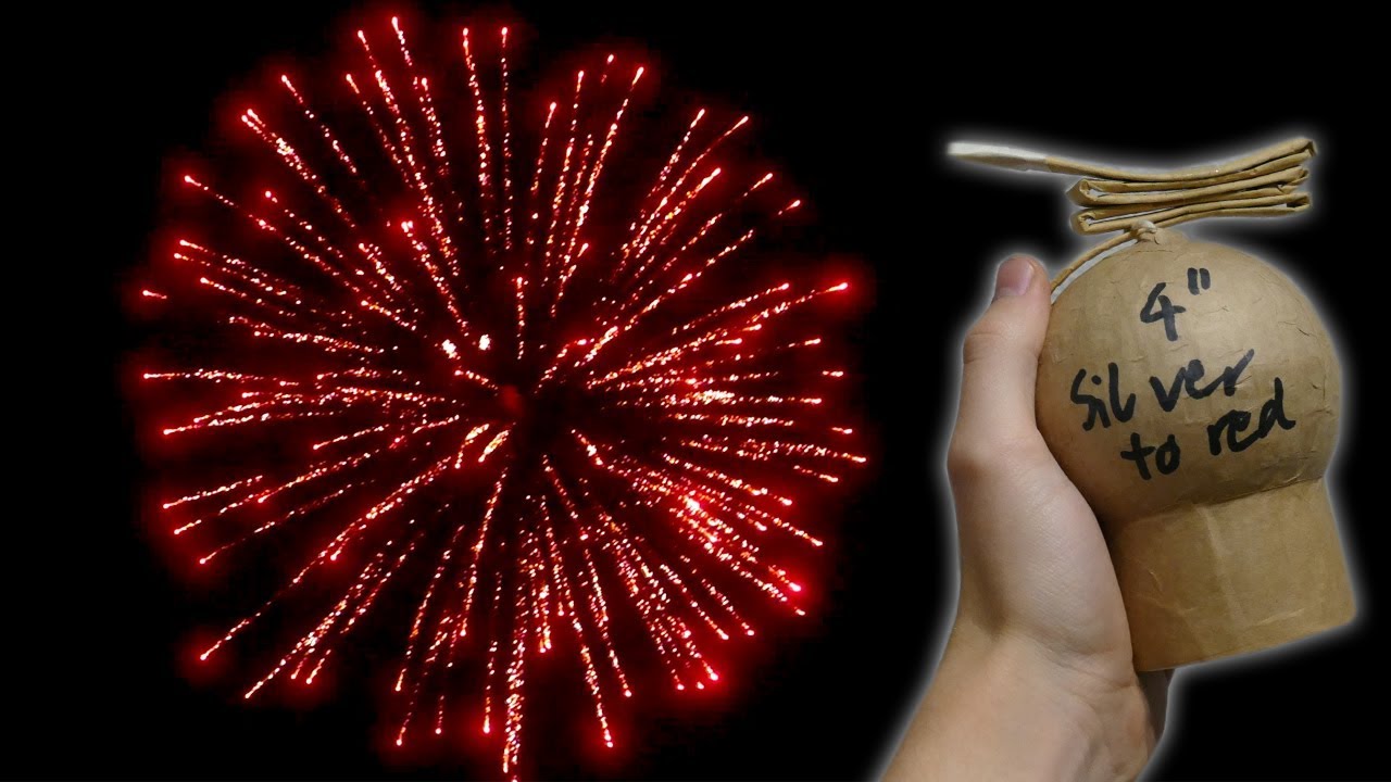 100mm SELFMADE golden wave to red Kugelbombe / 4 INCH homemade FIREWORK SHELL [HD] YouTube