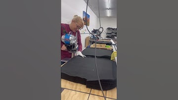 Talk about an industrial cutter! Let’s go! #cutting #fabric #sewinghacks #upholstery