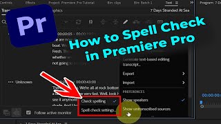 How to Spell Check in Premiere Pro