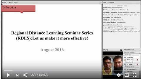 Dr. Anwar and Sudarsanan Special NDLS on RDLS: Let us make it more effective 29th August 2016