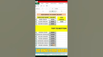 #shorts | Add Bonus Every Salary In Excel |👍✔#ytshorts #excel #youtubeshorts #viral #jktutorials