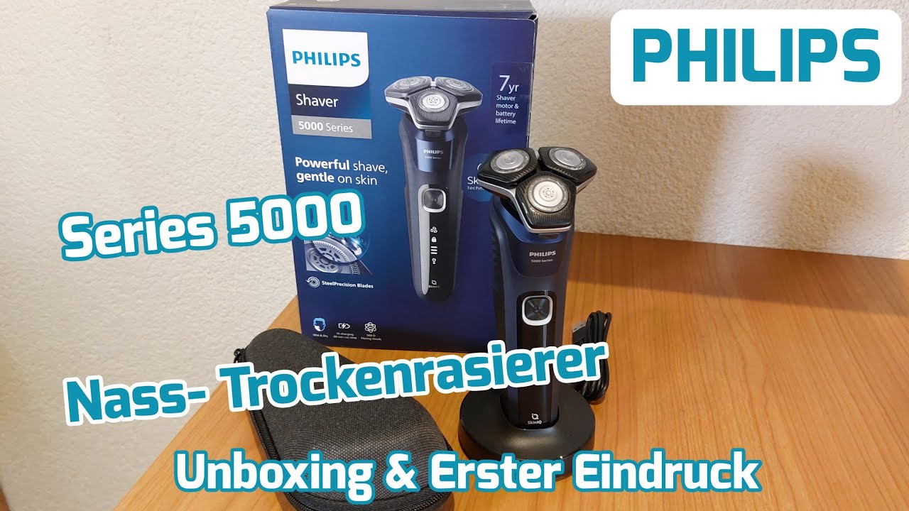 PHILIPS 5000 Series elektrischer Nass- Trockenrasierer S5585/35 [Unboxing &  Erster Eindruck] - YouTube
