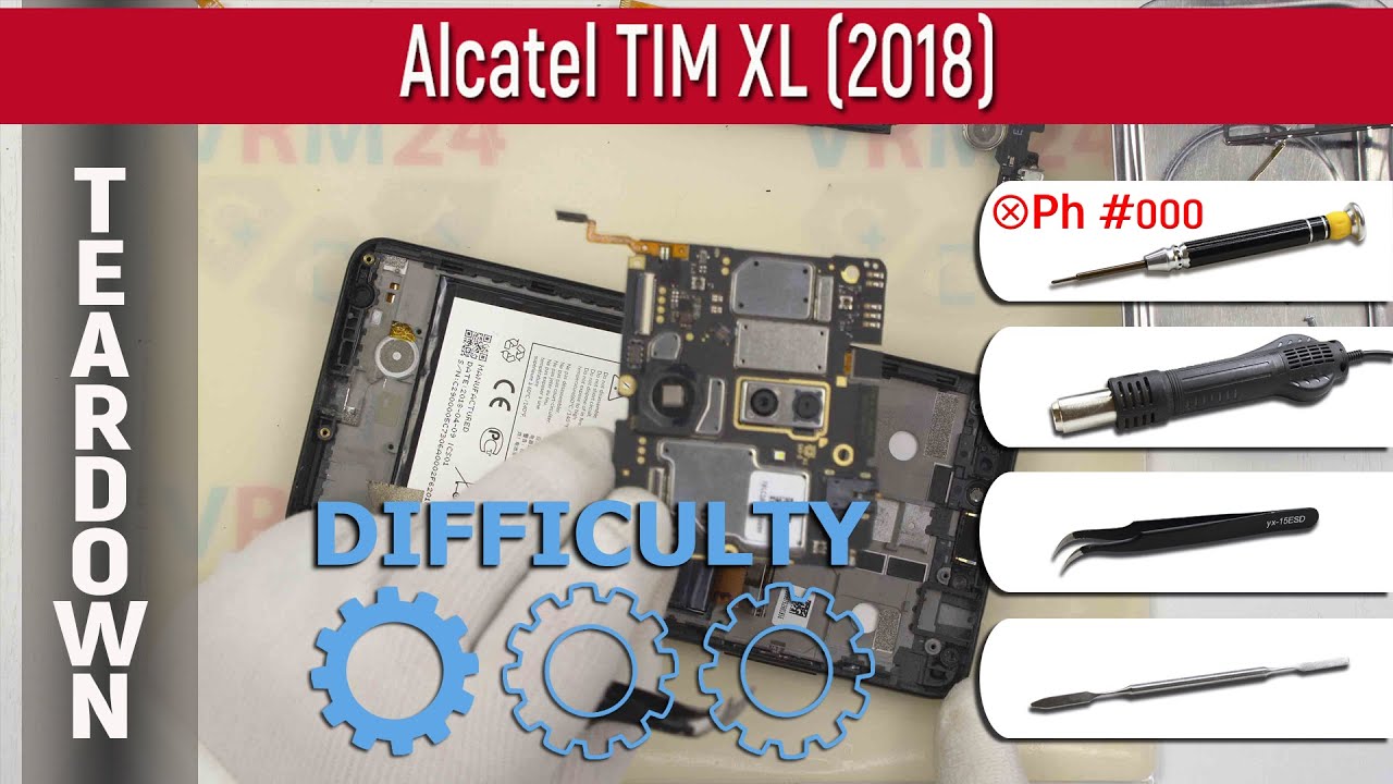 Как разобрать 📱 Alcatel TIM XL (2018) Разборка и ремонт