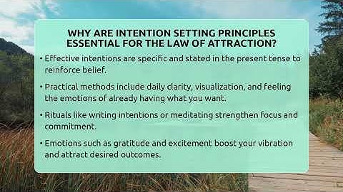 Why Are Intention Setting Principles Essential For The Law Of Attraction?