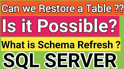 Can we restore SQL Database table ? How to restore SQL database table || SQL Database table restore