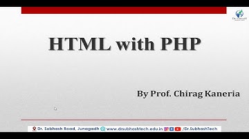 DWPD Lecture 12 Unit 4 HTML with PHP