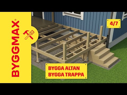 Byggmax tipsar, bygga altan (del 4 bygga trappa) youtube