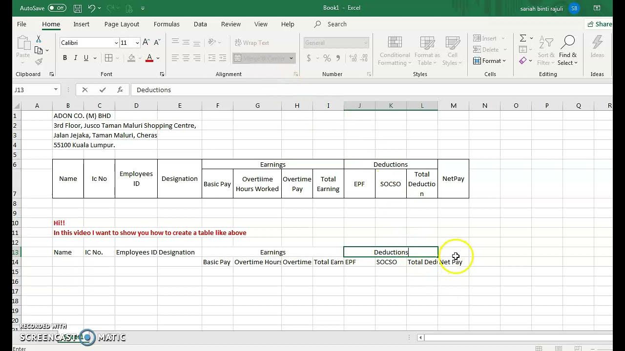 Excel Tutorial 3 Part 1 ITE1093 - YouTube