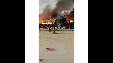 Fire completely razes club G12 at Oniru beach, Lagos