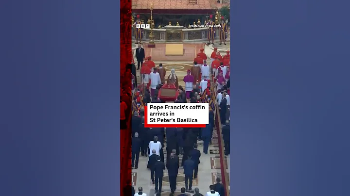 Pope Francis's coffin arrives in St Peter's Basilica for public mourning. #Pope #BBCNews