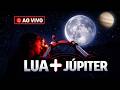 🔴LUA E JÚPITER AO VIVO pelo Telescópio 200mm | Astronomia no Astro J Marts