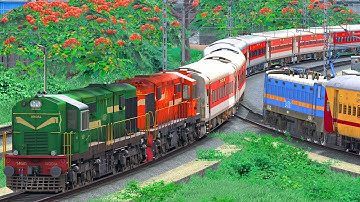 2 TRAINS CROSSING IN X RAILROAD CROSSING | BUMPY RAILROAD | Train Simulator | Railwork | NTG GAMING