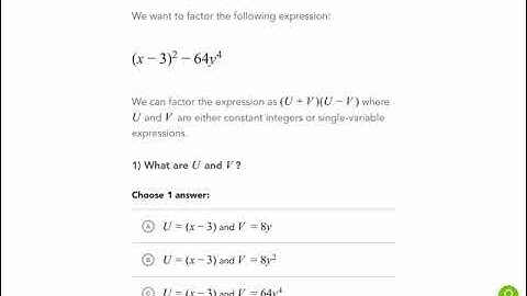 Khan Academy Tutorial: factorization using substitution