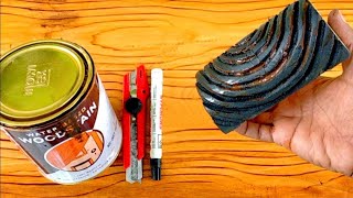 Wood Graining Tool || Cara Mudah Membuat Motif Serat Kayu Dari Spon Karet Bekas.