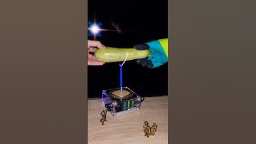 Project - zucchini power 🔋 #experiment #teslacoil #physics #vegetables