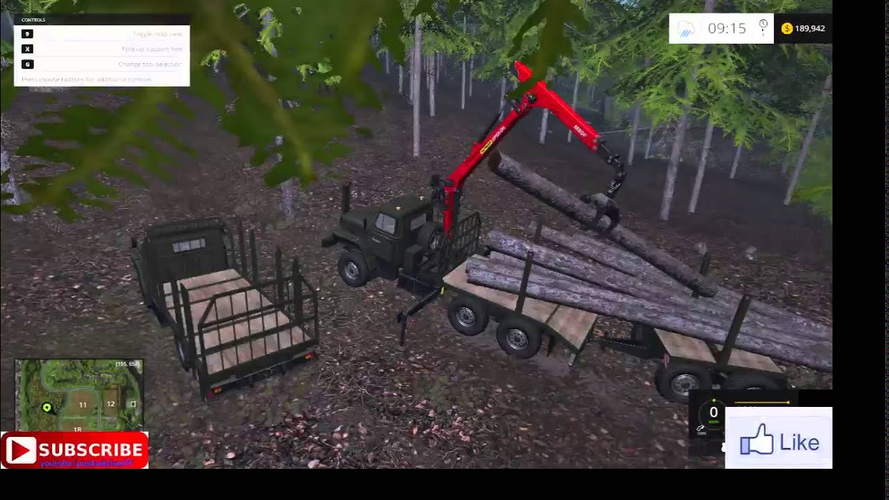 Farming simulator 2015 (mod spotlight) log truck and trailer ep.6 - YouTube