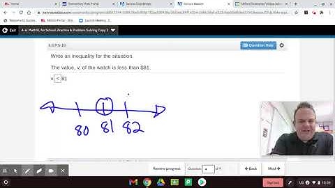 4-6 Inequalities Math Lesson Practice and Problem Solving Envision 2.0 Grade 6