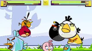 Mugen Red, Yellow, Black And Blue Vs White, Orange, Pink And Ice Angry Bird 4V4 Fight Requested