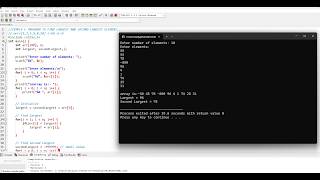 SIMPLE C PROGRAM TO FIND LARGEST AND SECOND LARGEST ELEMENT.. IN ARRAY