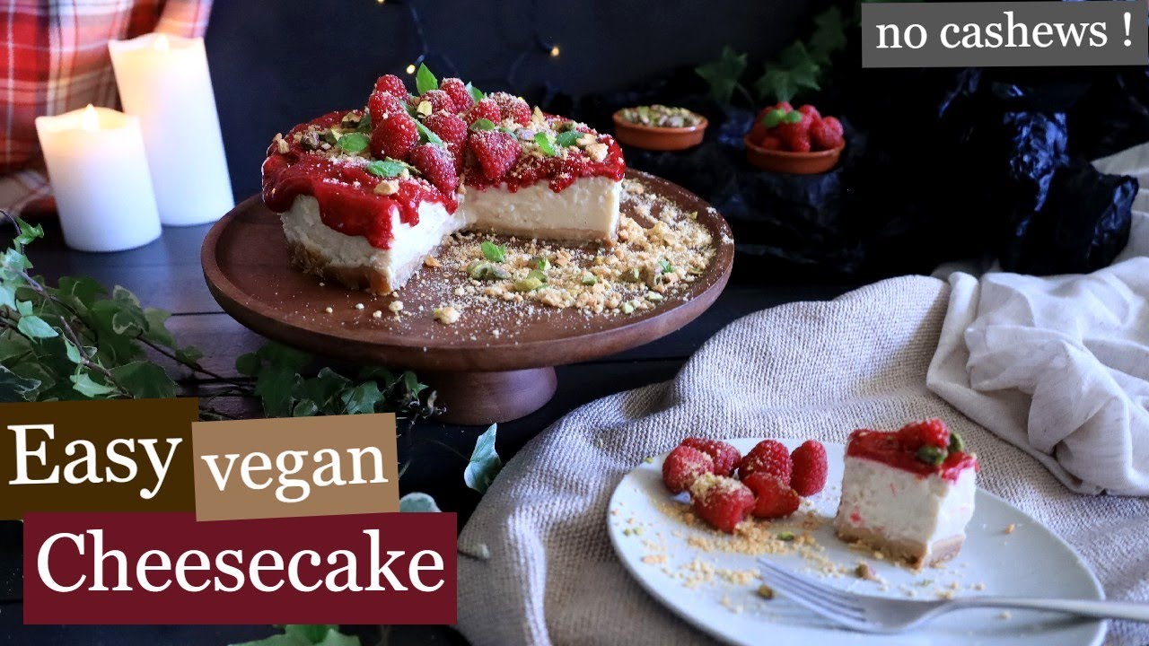 Easy VEGAN CHEESECAKE – No cashews, but a ton of protein!