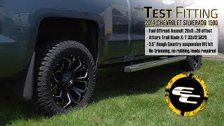 Test Fitting - Lifted 2014 Chevy Silverado 1500 w/ 20" Fuel Assault & 33" Atturo Trail Blade X/T Test Fitting Leveled 2014 Chevy Silverado 1500 W 20 Fuel Mavericks 35 Atturo Trail Blade X Ts