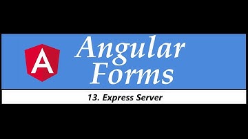 Angular Forms Tutorial - 13 - Express Server to Receive Form Data
