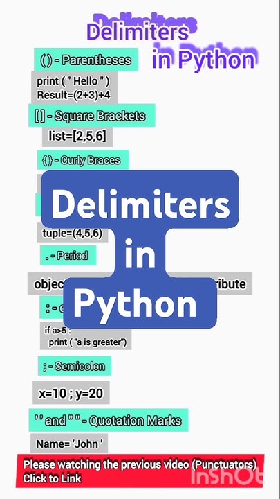 Delimiters in Python | Python Basic | #shorts #coding #python - YouTube